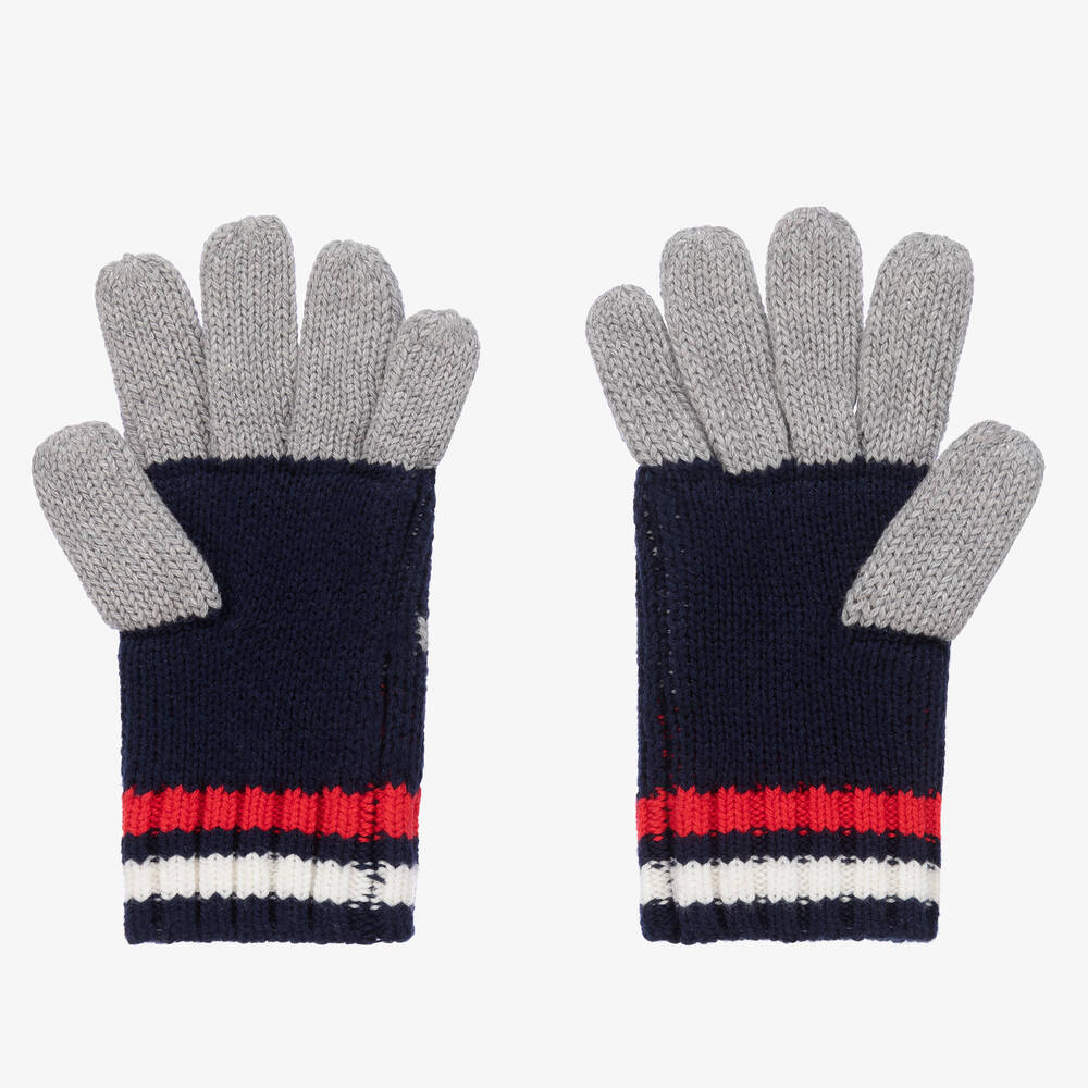 Boboli-Boys Navy Blue & Grey Rocket Gloves | Childrensalon Outlet