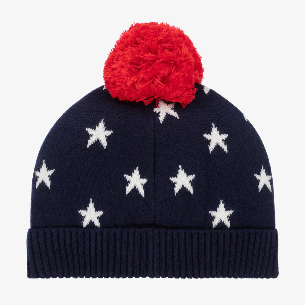 Navy bobble hat boys outlet