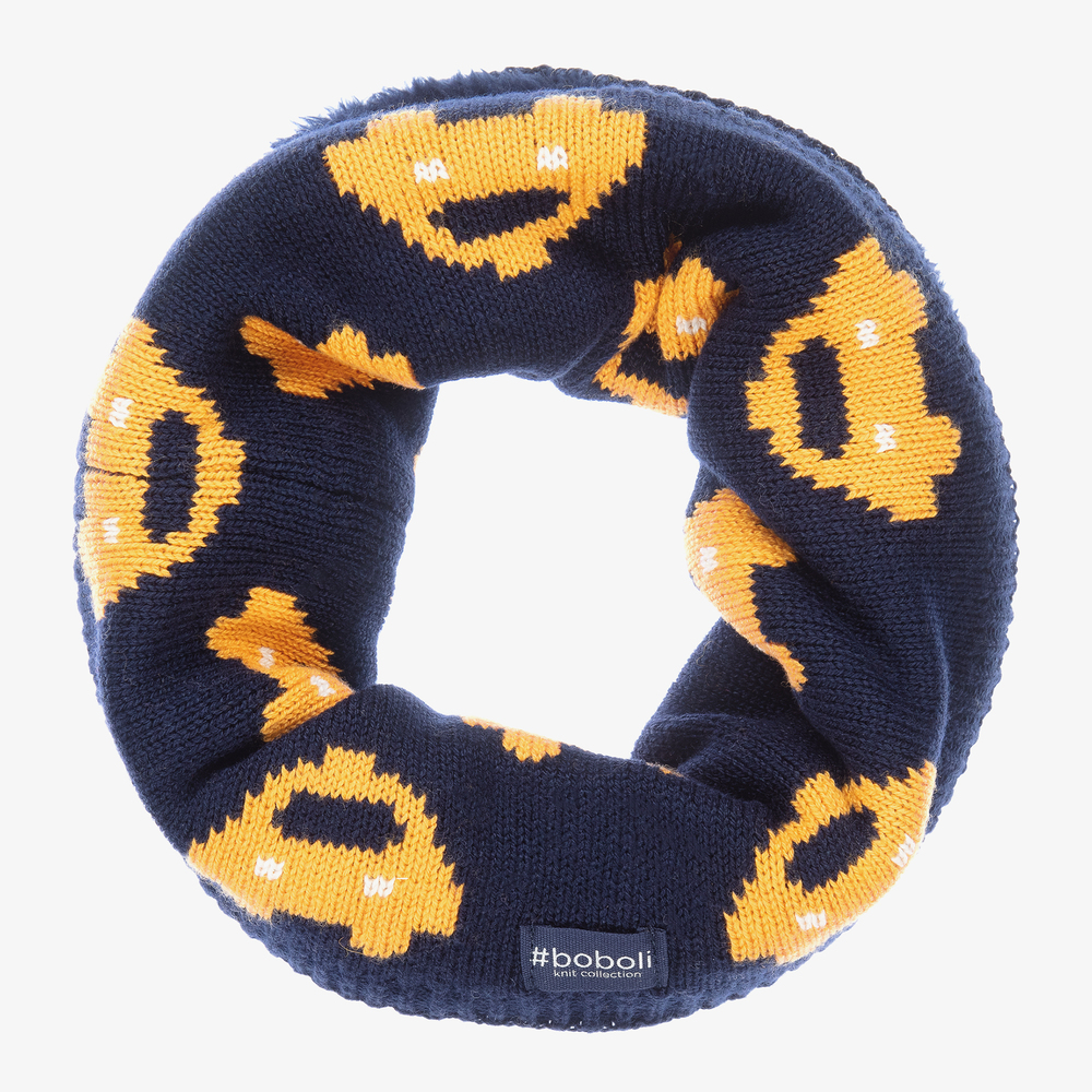 Boboli - Boys Navy Blue Knitted Snood | Childrensalon