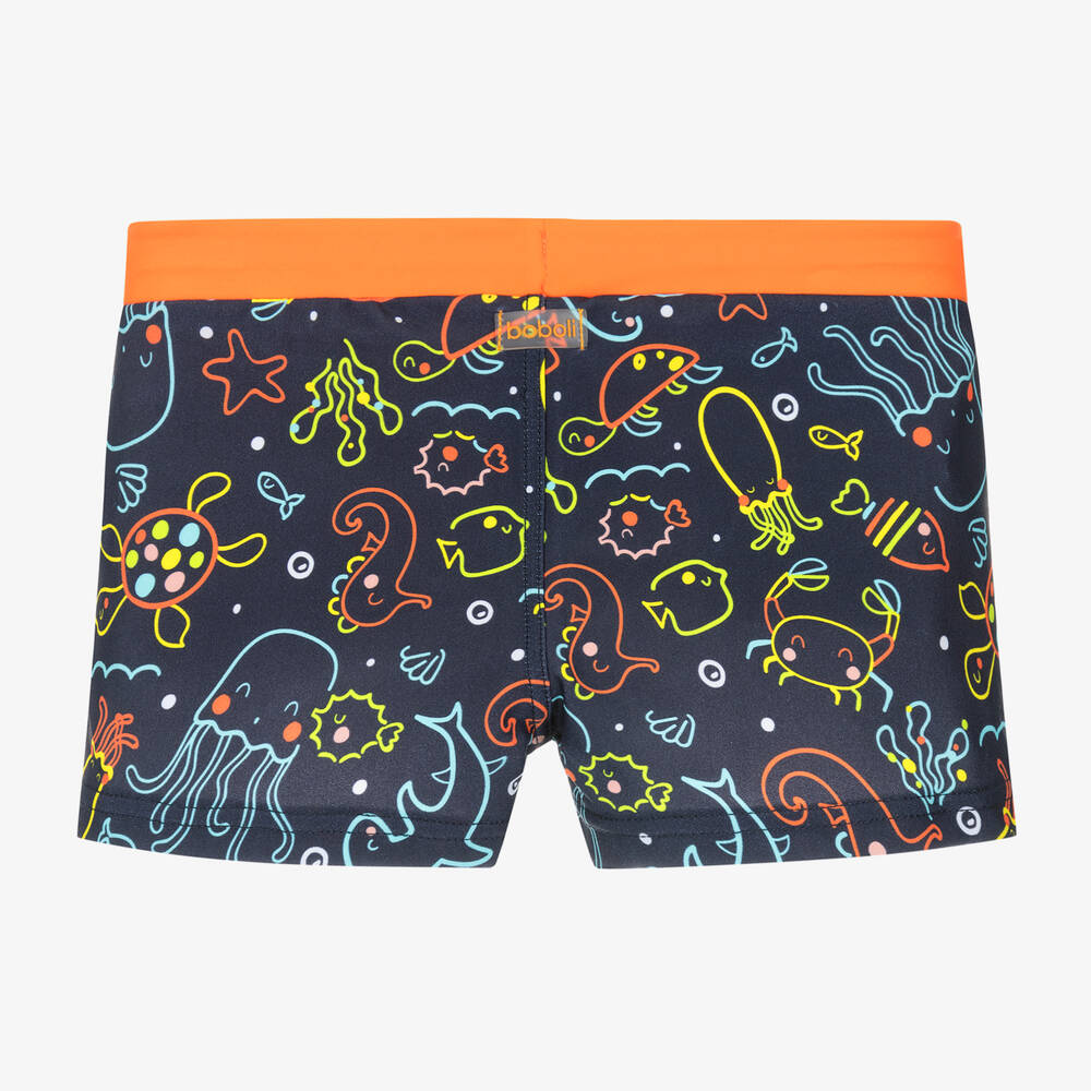 Boboli-Boys Navy Blue Sea Life Swim Shorts | Childrensalon Outlet