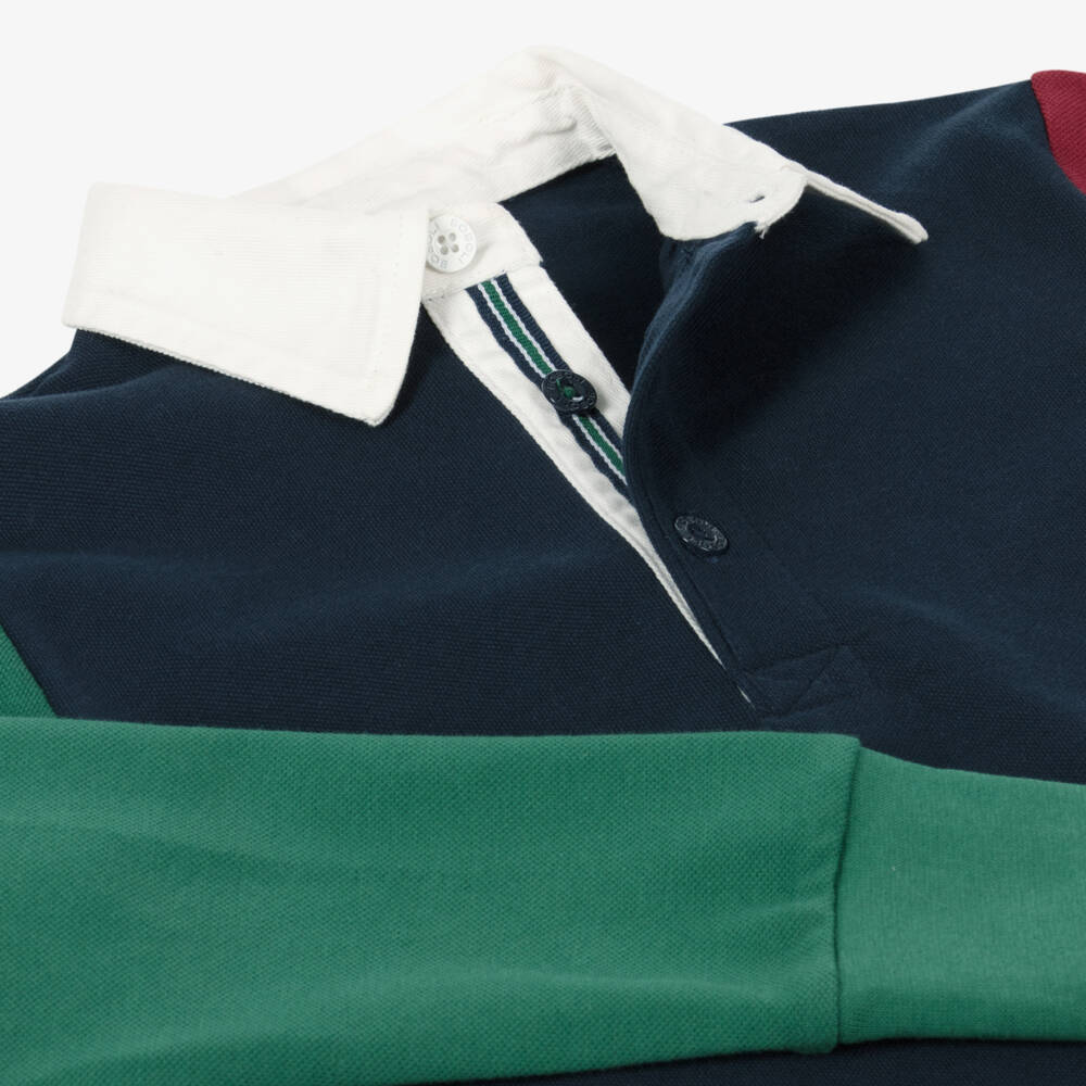 Boboli-Boys Navy Cotton Rugby Polo | Childrensalon Outlet