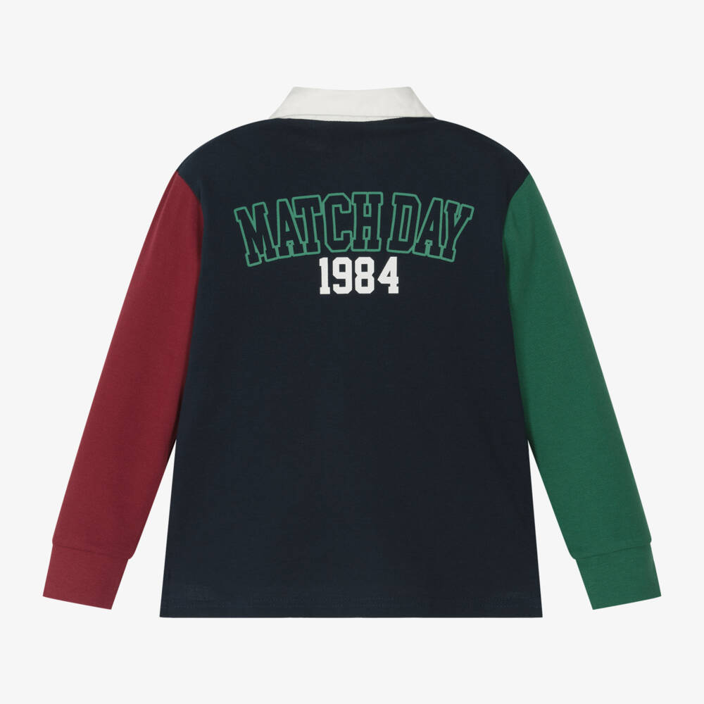 Boboli-Boys Navy Cotton Rugby Polo | Childrensalon Outlet