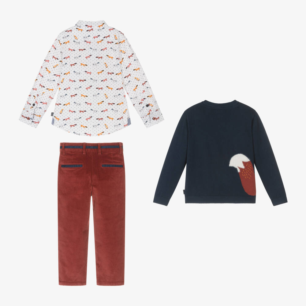 Boboli-Boys Navy Fox Outfit Set | Childrensalon Outlet