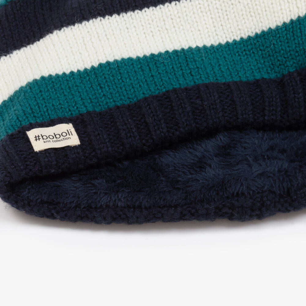 Boboli-Boys Navy & Teal Striped Snood | Childrensalon Outlet