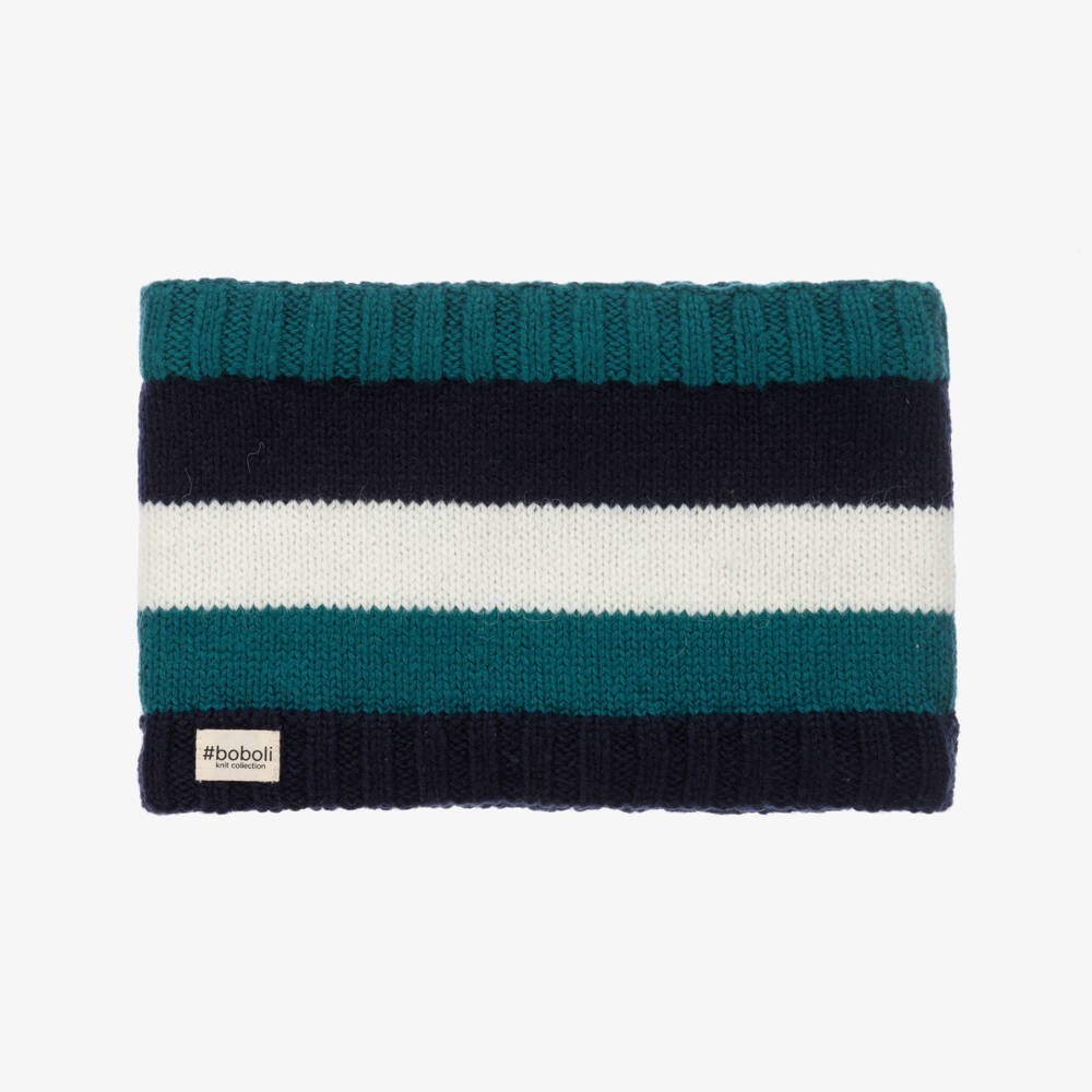 Boboli-Boys Navy & Teal Striped Snood | Childrensalon Outlet