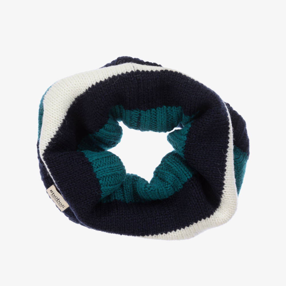 Boboli-Boys Navy & Teal Striped Snood | Childrensalon Outlet