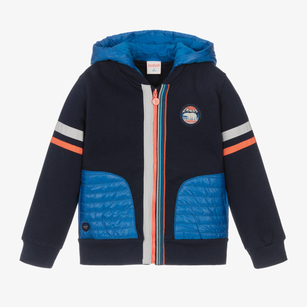Boboli-Синий хлопковый топ на молнии для мальчиков | Childrensalon Outlet