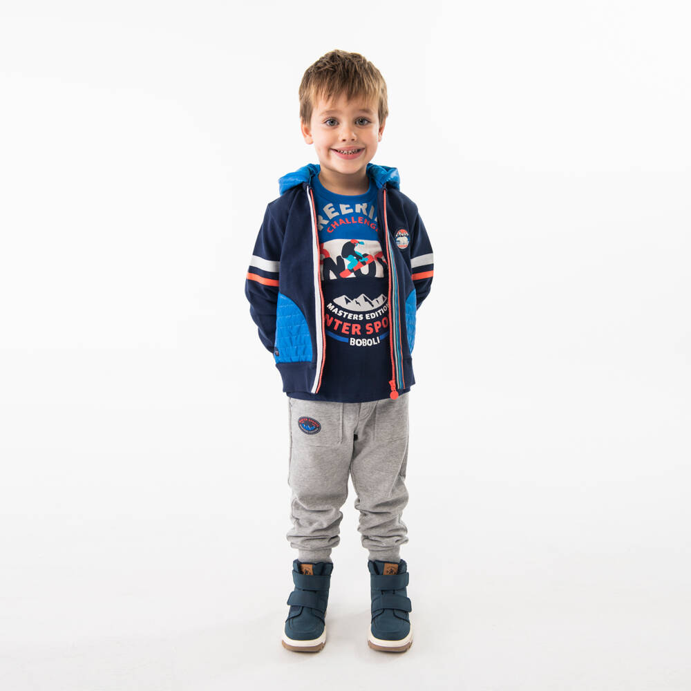 Boboli-Boys Navy Zip Jacket | Childrensalon Outlet