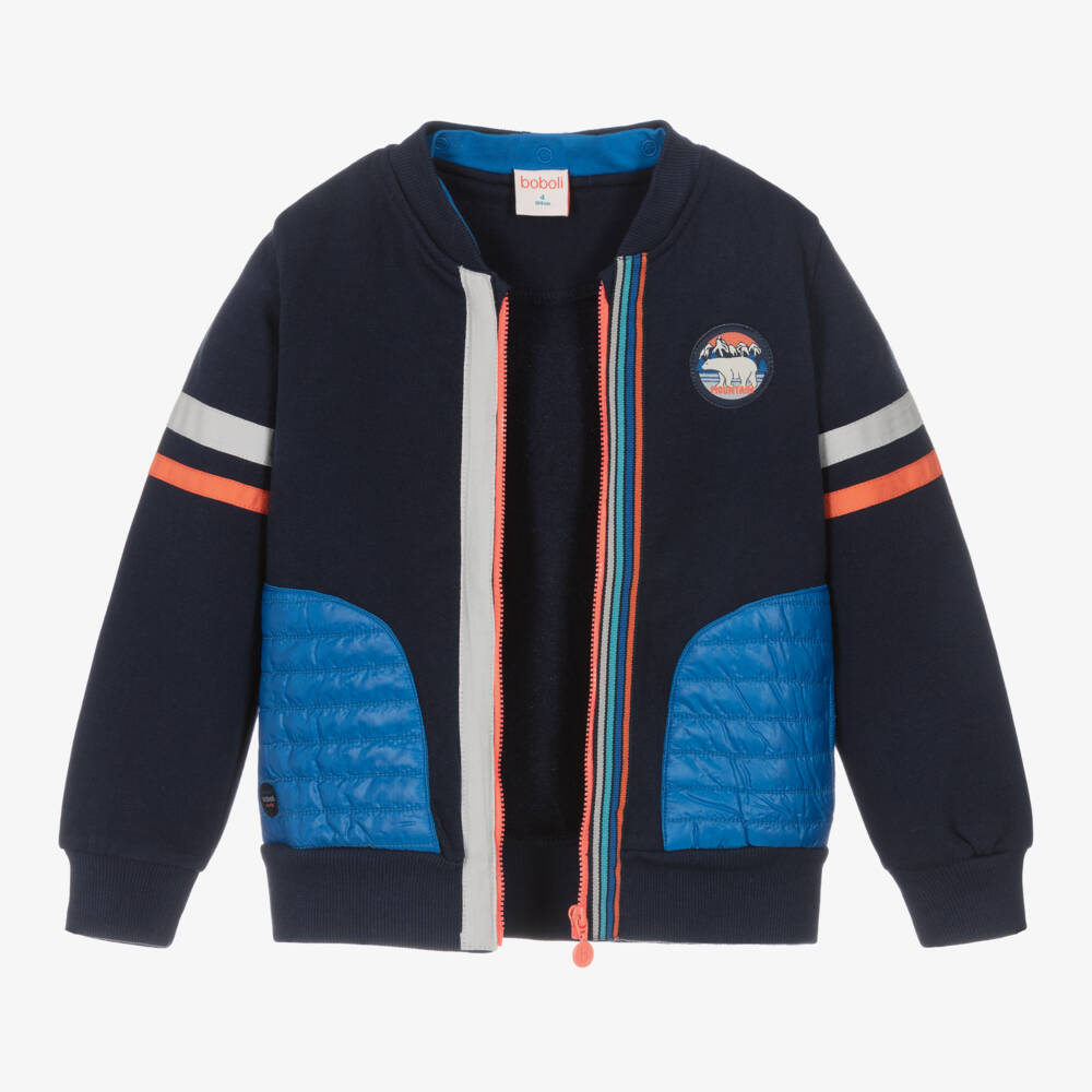 Boboli-Boys Navy Zip Jacket | Childrensalon Outlet