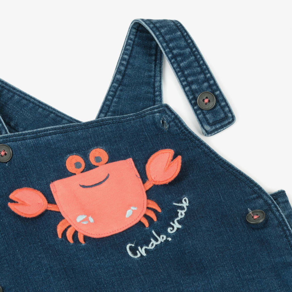 Boboli-Boys Ocean Blue Crab Romper Ensemble | Childrensalon Outlet