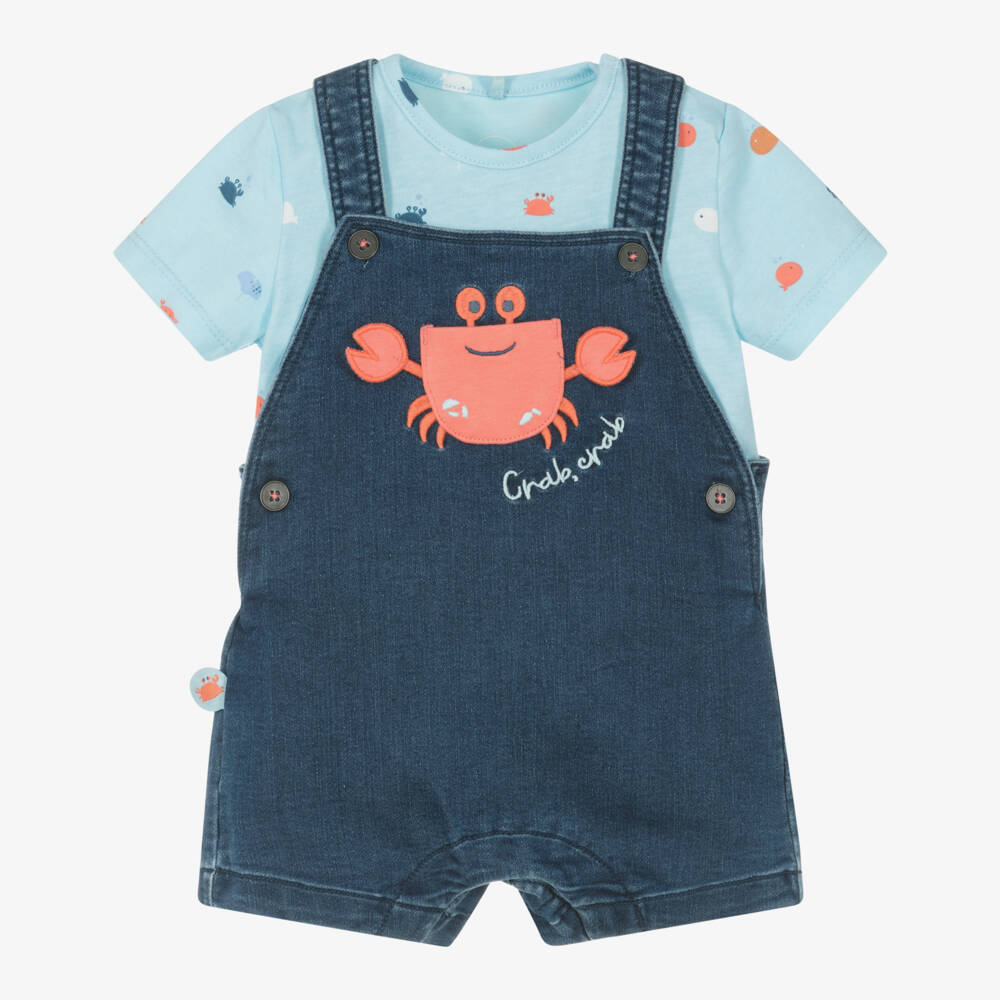 Boboli-طقم رومبر أزرق محيطي للأولاد مع تصميم السلطعون | Childrensalon Outlet