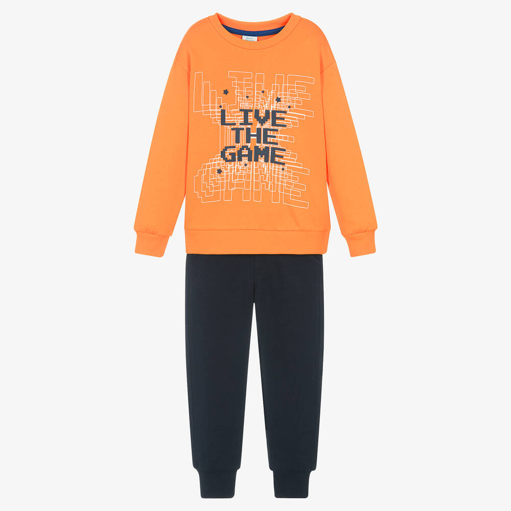 Boboli-Boys Orange & Blue Gaming Tracksuit | Childrensalon Outlet