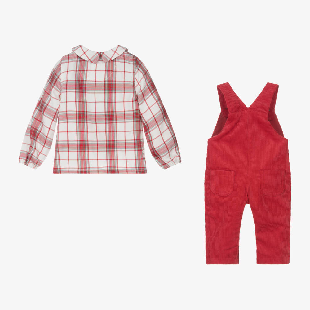 Bobux-طقم دانغري كوردروي لون أحمر للمواليد | Childrensalon Outlet