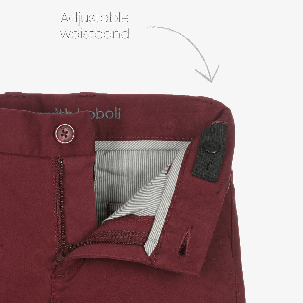 Boboli-طقم بنطلون قطن لون رمادي وأحمر للأولاد | Childrensalon Outlet