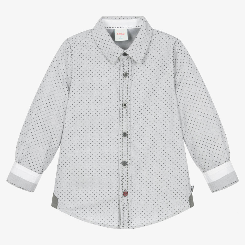 Boboli-طقم بنطلون قطن لون رمادي وأحمر للأولاد | Childrensalon Outlet