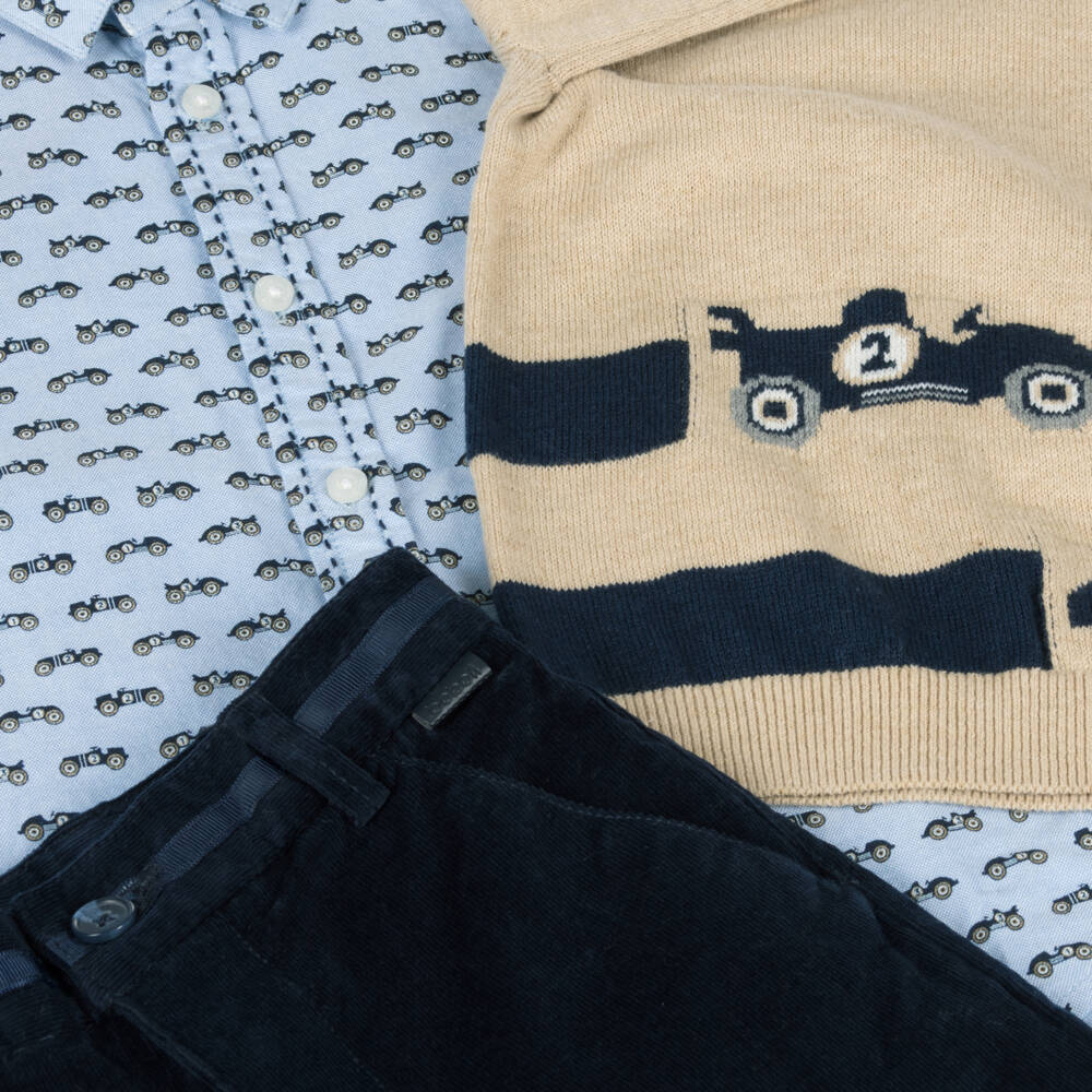 Boboli-Boys Sand & Sky Corduroy Ensemble | Childrensalon Outlet