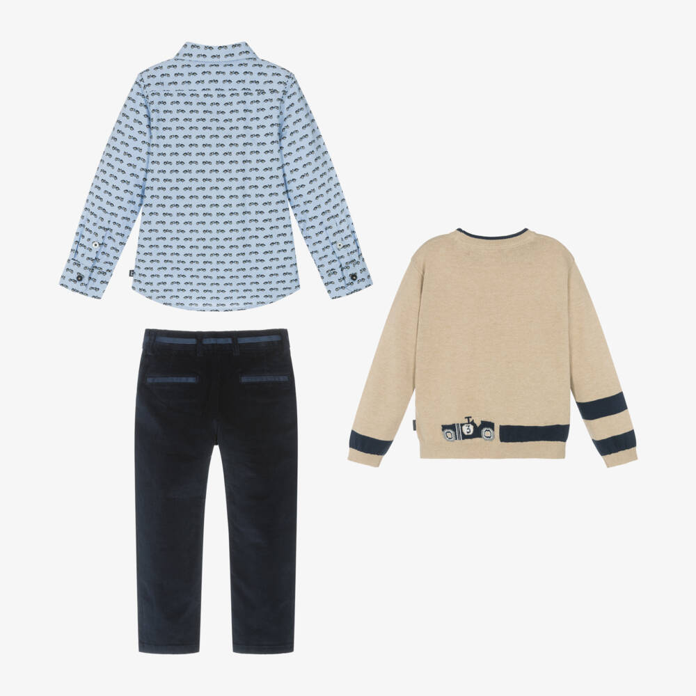 Boboli-Boys Sand & Sky Corduroy Ensemble | Childrensalon Outlet