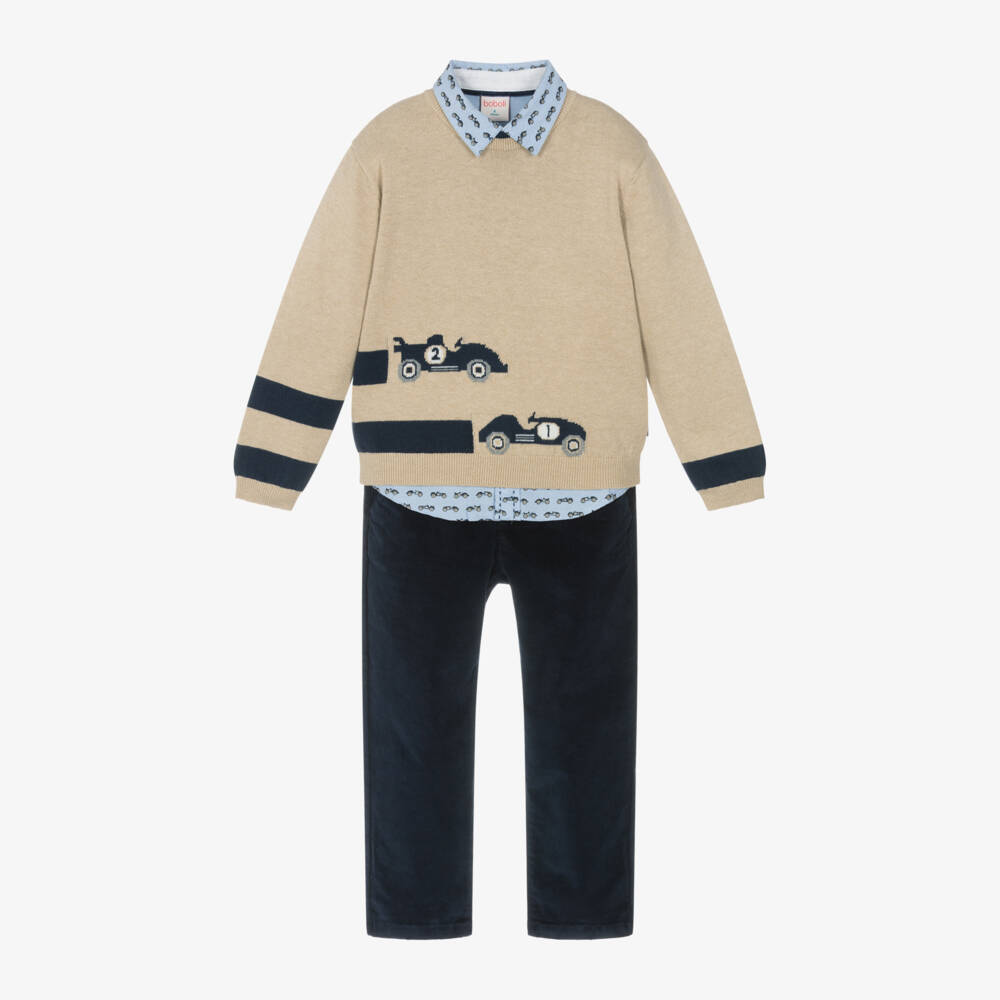 Boboli-Boys Sand & Sky Corduroy Ensemble | Childrensalon Outlet