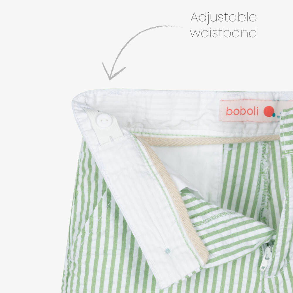 Boboli-Модный комплект шорт в зелёную полоску для мальчиков | Childrensalon Outlet