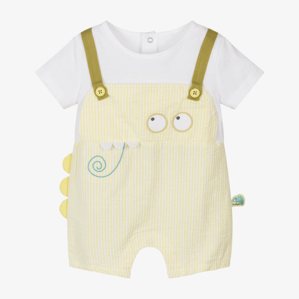Boboli-Boys' Sunny Stripe Cotton Romper | Childrensalon Outlet