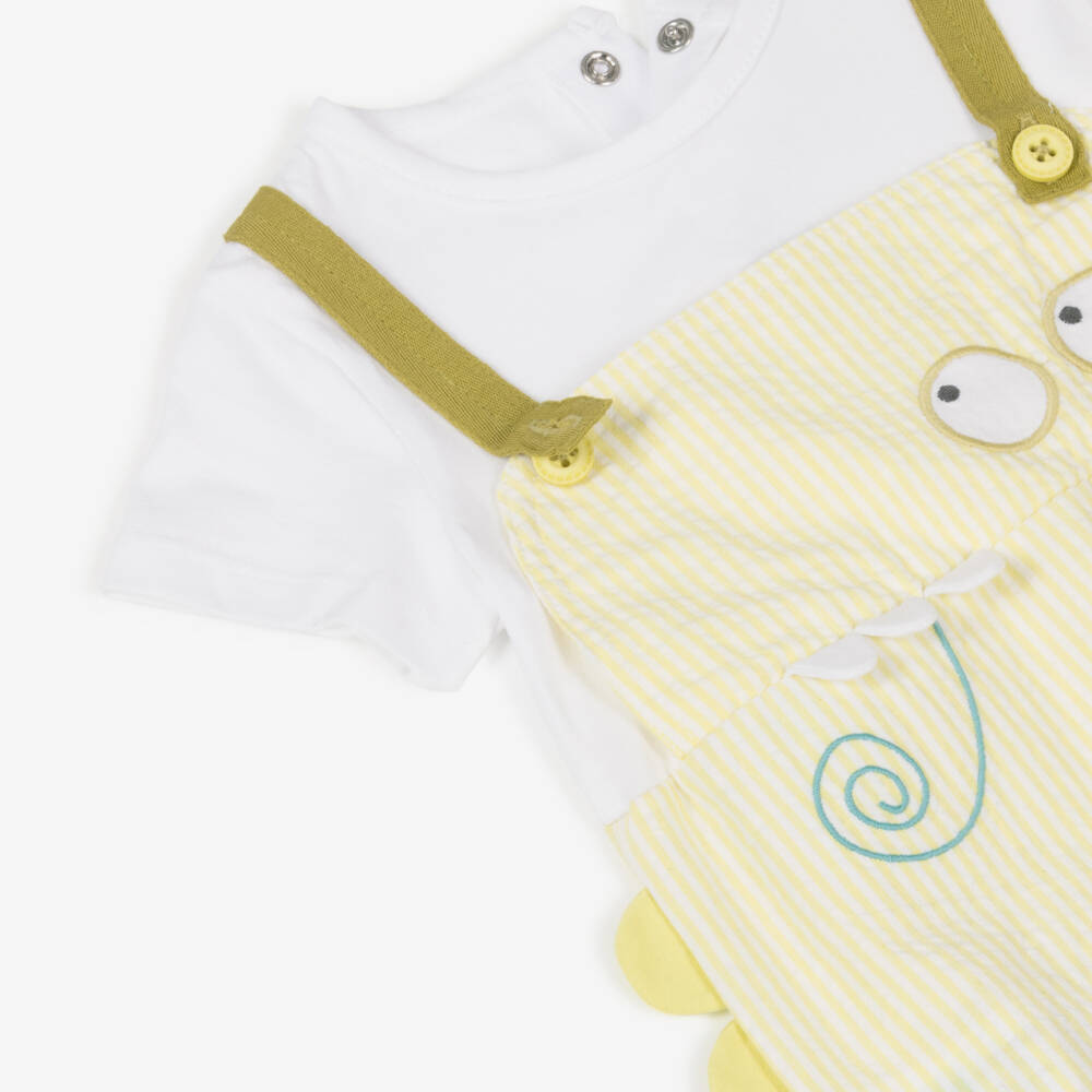 Boboli-Boys' Sunny Stripe Cotton Romper | Childrensalon Outlet