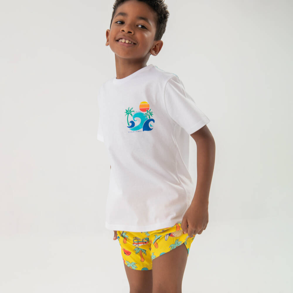 Boboli-شورت سباحة استوائي مشمس للأولاد | Childrensalon Outlet