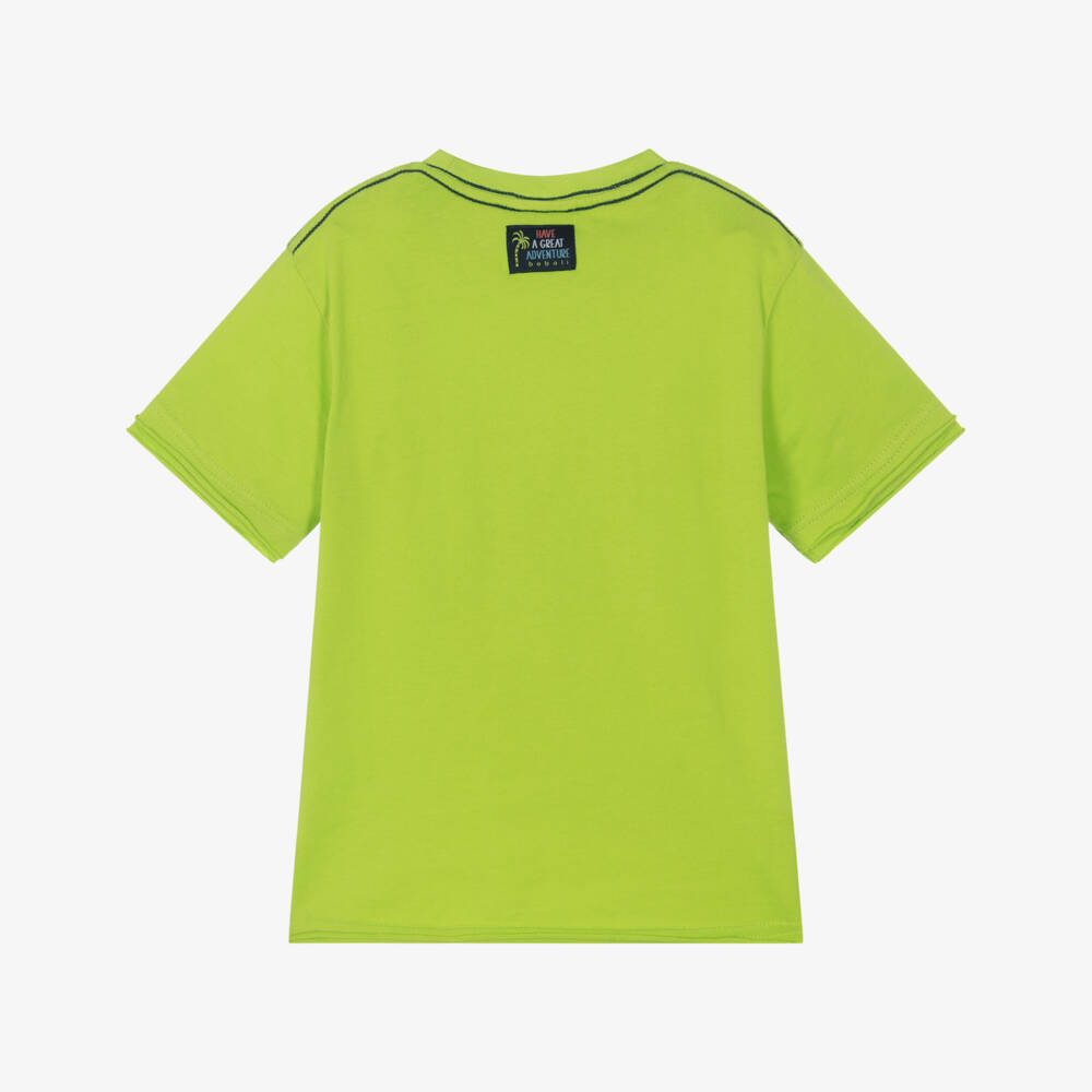 Boboli-Boys Tropical Green Cotton Tee | Childrensalon Outlet