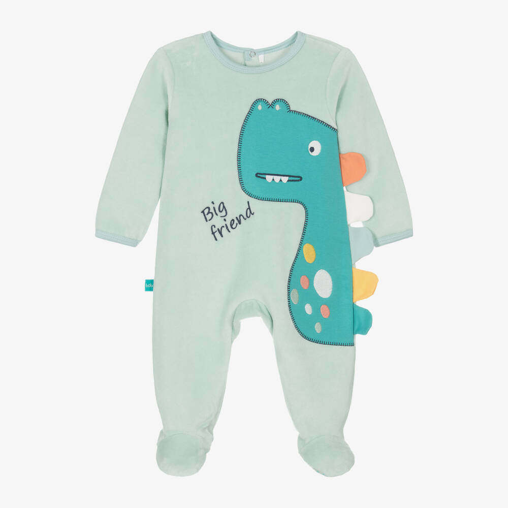 Boboli-Boys Velour Dinosaur Playsuit | Childrensalon Outlet