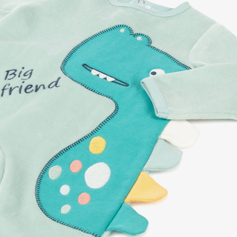 Boboli-Boys Velour Dinosaur Playsuit | Childrensalon Outlet