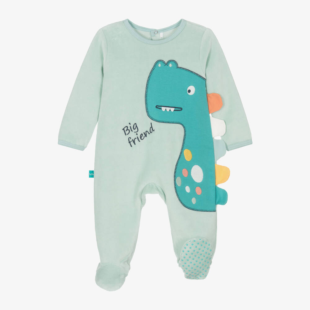Boboli-Boys Velour Dinosaur Playsuit | Childrensalon Outlet