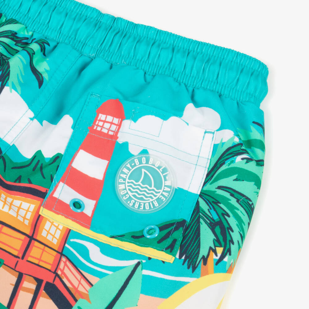 Boboli-Boys Vibrant Beach Scene Shorts | Childrensalon Outlet