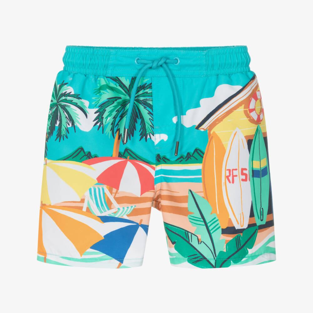 Boboli-Boys Vibrant Beach Scene Shorts | Childrensalon Outlet