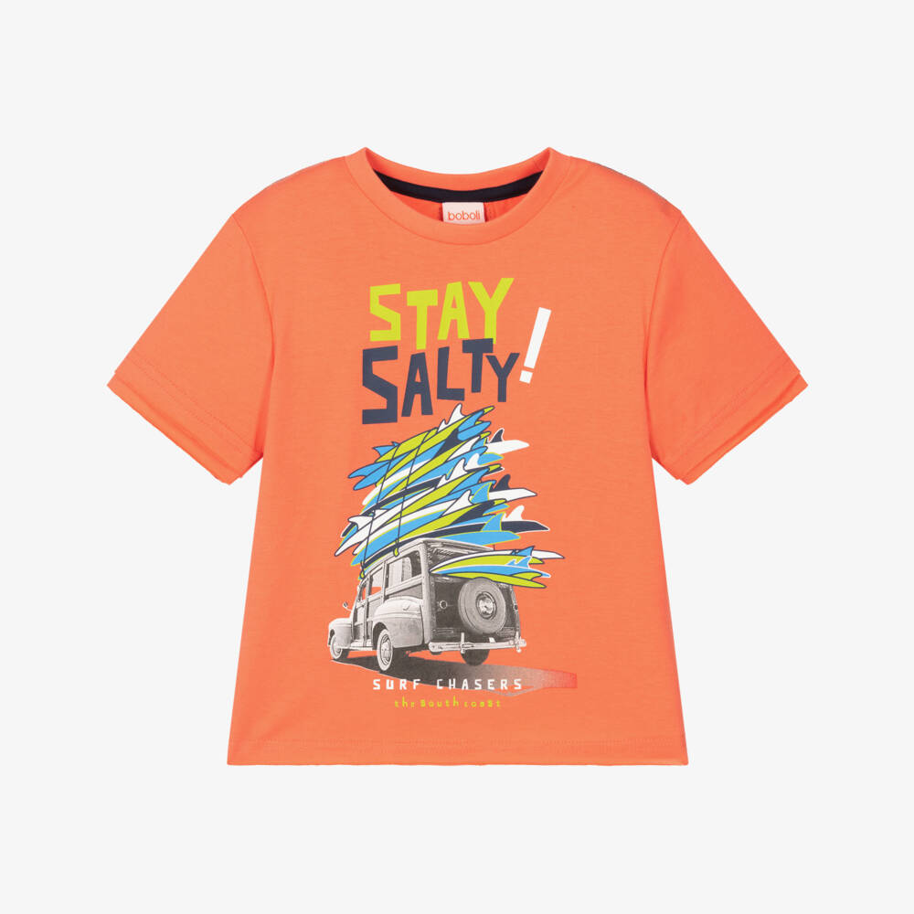 Boboli-تيشيرت ركوب الأمواج القطني الزاهي للأولاد | Childrensalon Outlet