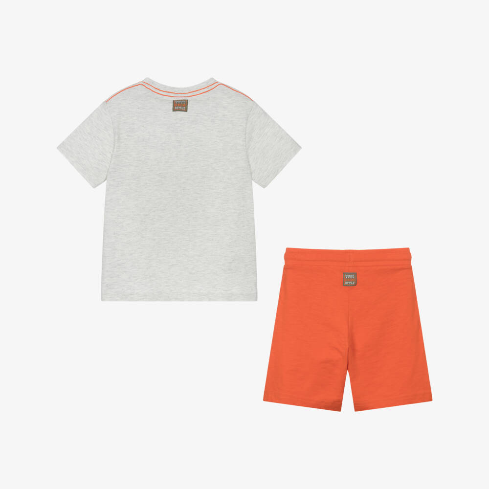 Boboli-Boys Vibrant Grey & Orange Ensemble | Childrensalon Outlet