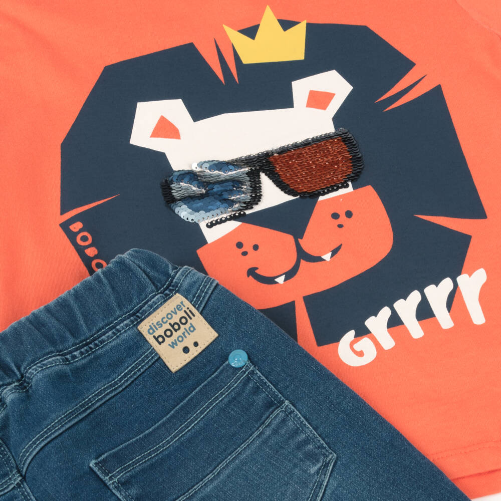 Boboli-Boys Vibrant Two-Tone Shorts Ensemble | Childrensalon Outlet