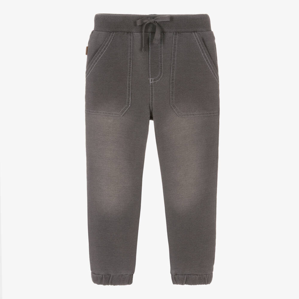 Boboli-Boys Washed Grey Joggers | Childrensalon Outlet