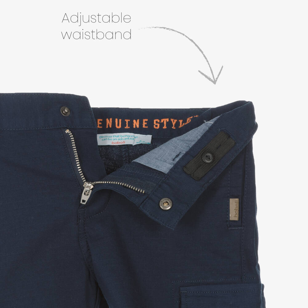 Boboli-Boys White & Blue Cotton Surfboard Shorts Set | Childrensalon Outlet