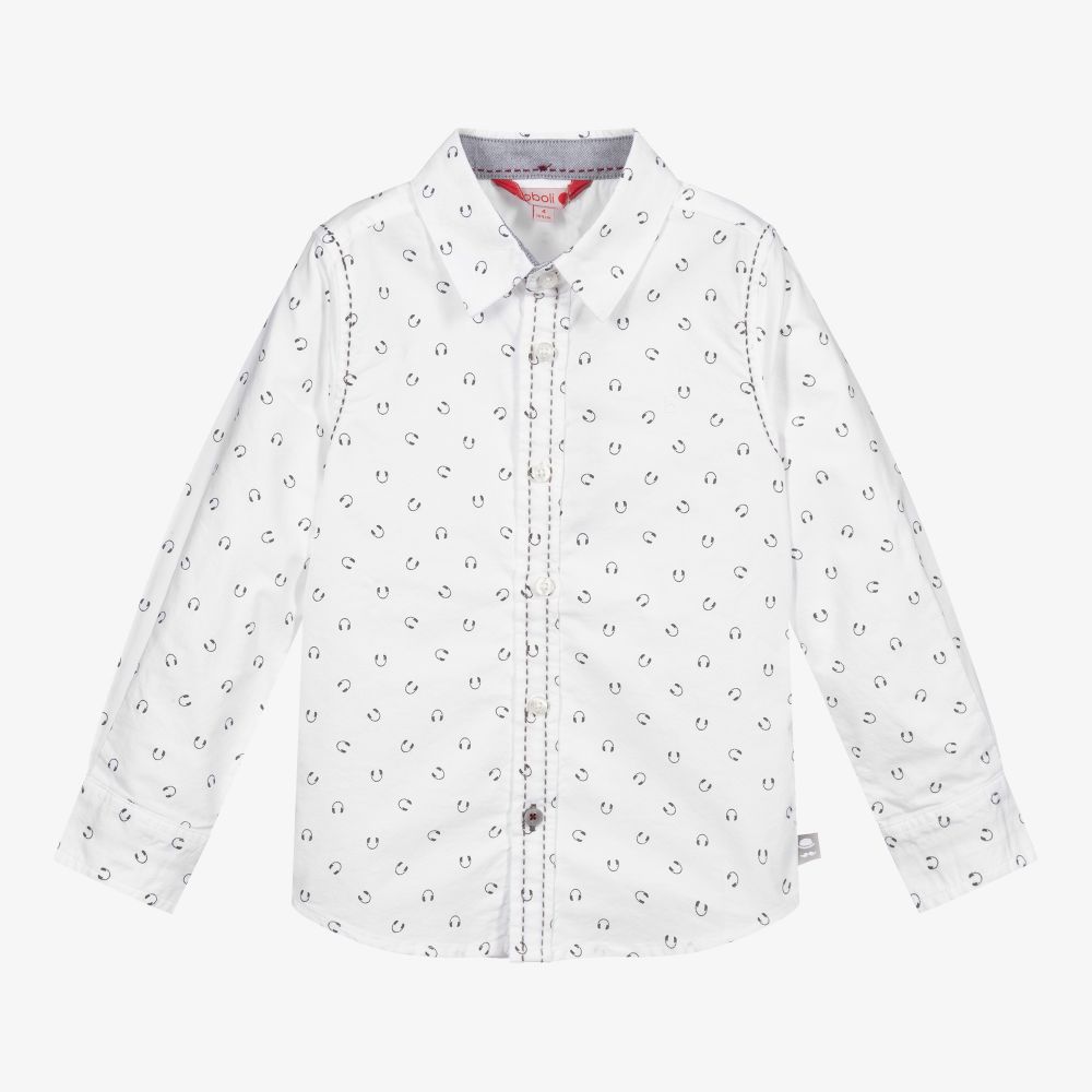 Boboli-Белая хлопковая рубашка для мальчиков | Childrensalon Outlet
