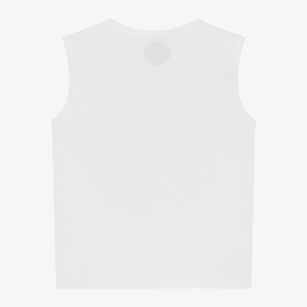 Boboli Boys White Cotton Vest Top Childrensalon Outlet