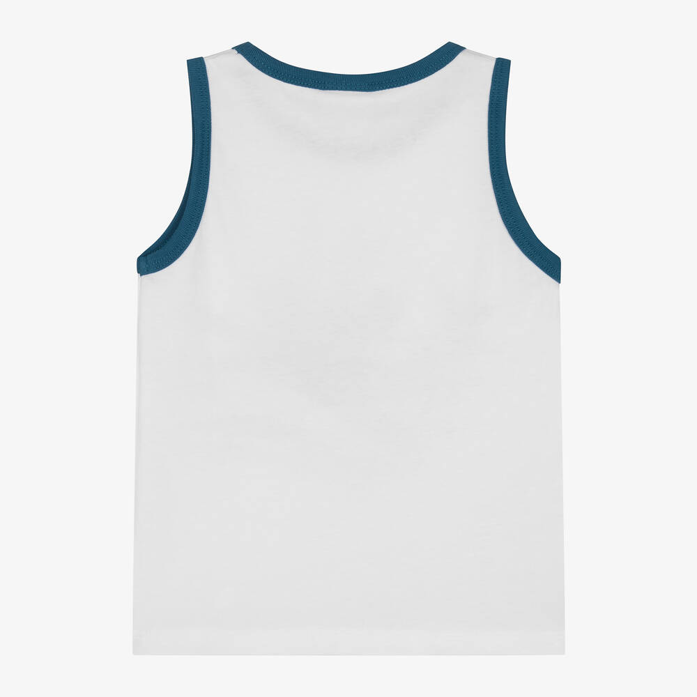Boboli-تانك توب قطن جيرسي لون أبيض للأولاد | Childrensalon Outlet
