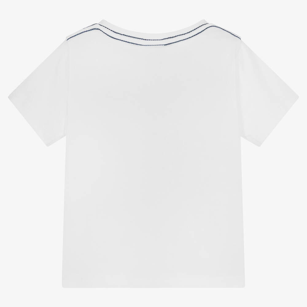 Boboli-Белая футболка с ящерицей | Childrensalon Outlet