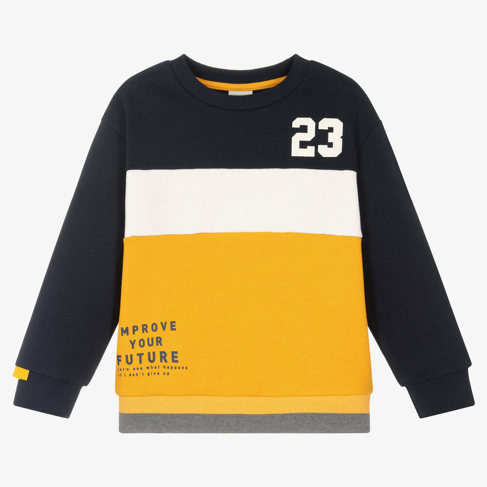 Boboli - Boys Yellow Cotton Sweatshirt | Childrensalon