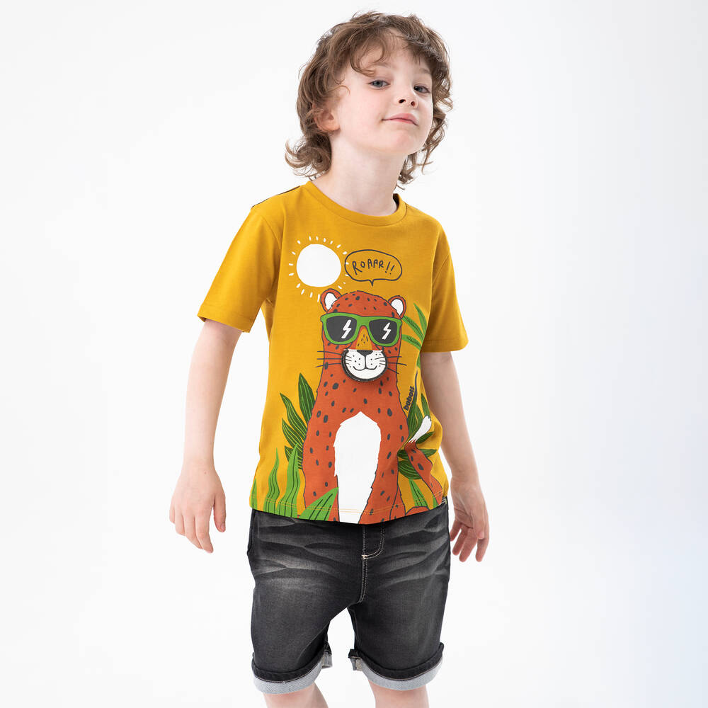 Boboli-Желтая хлопковая футболка для мальчиков | Childrensalon Outlet