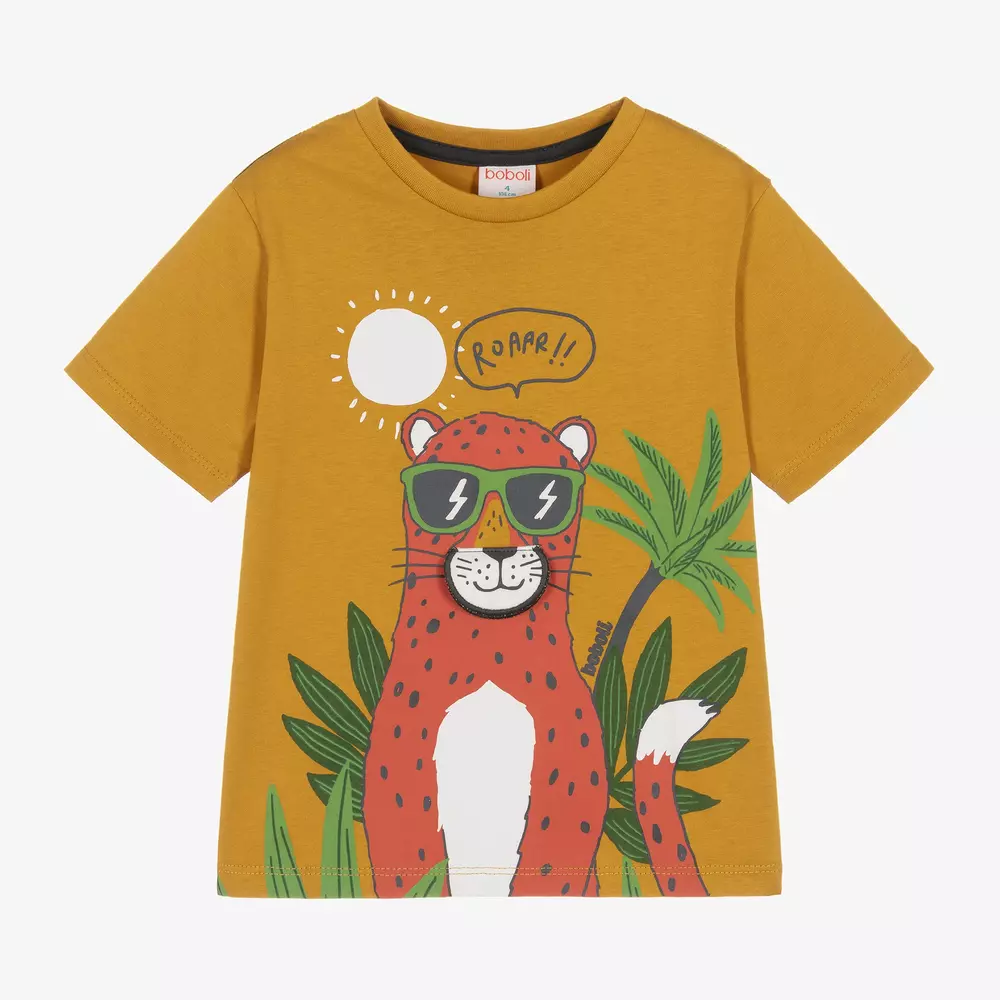 Boboli-Желтая хлопковая футболка для мальчиков | Childrensalon Outlet