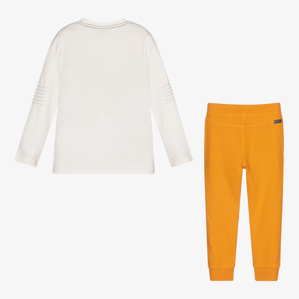 Boboli-Boys Yellow Cotton Trouser Set | Childrensalon Outlet