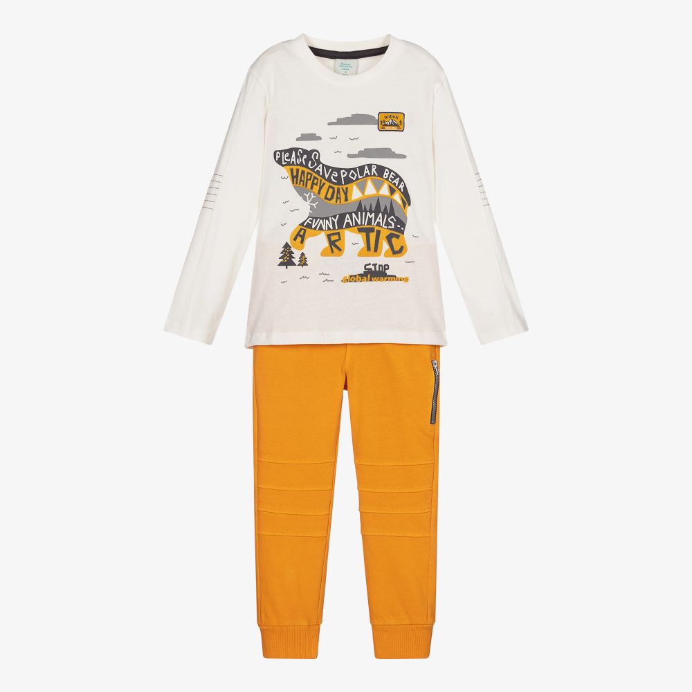 Boboli - Топ с желтыми хлопковыми брюками для мальчиков | Childrensalon