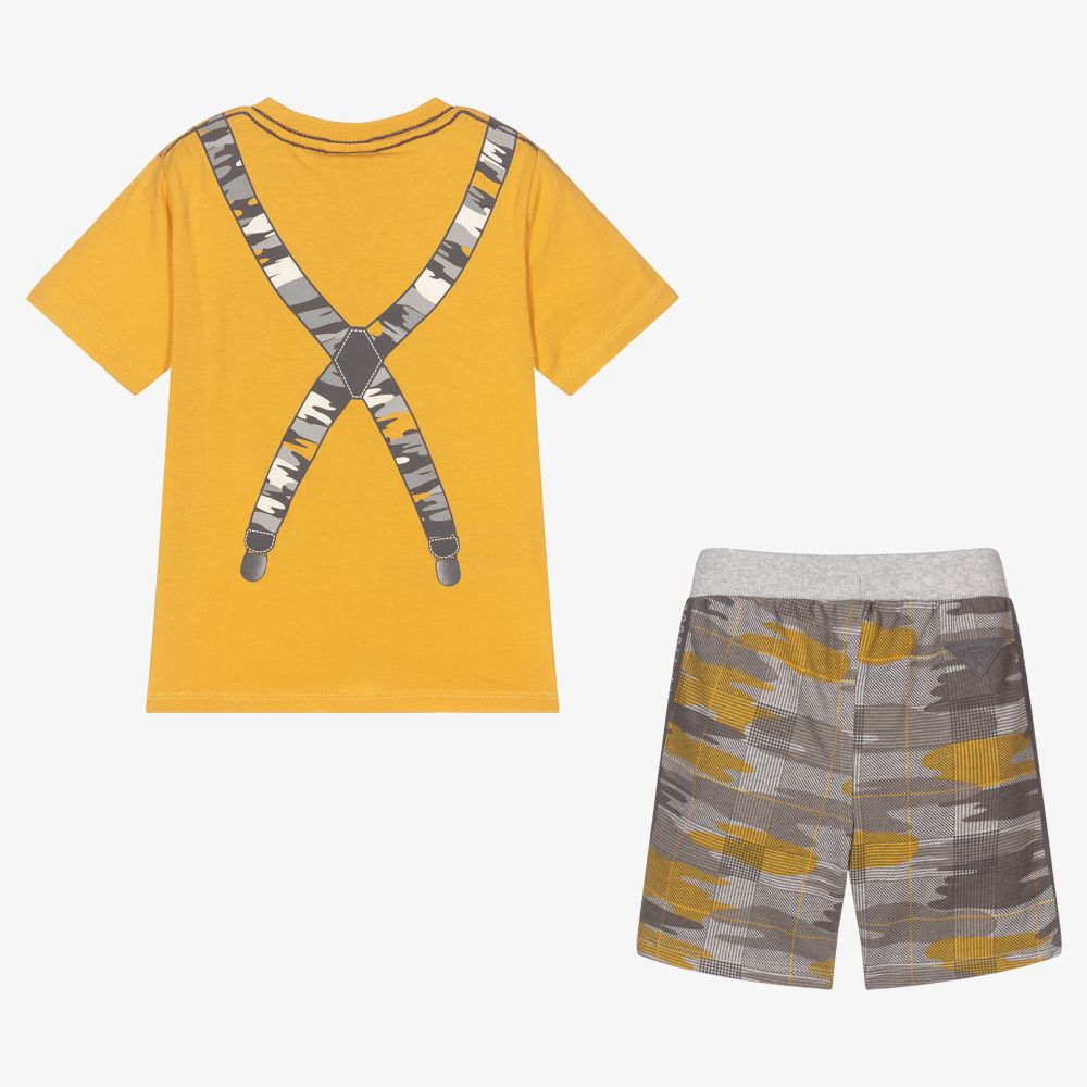 Boboli-Boys Yellow & Grey Shorts Set | Childrensalon Outlet