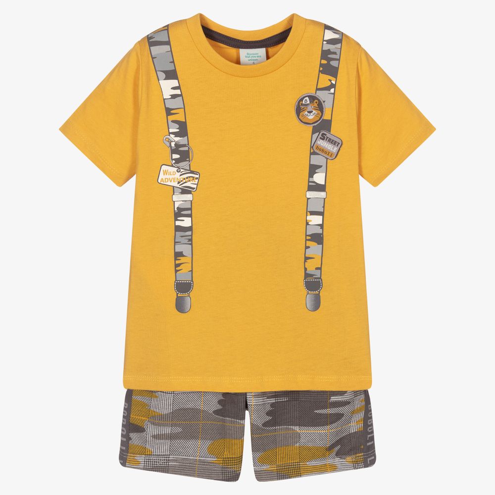 Boboli - Ens. short jaune/gris Garçon  | Childrensalon