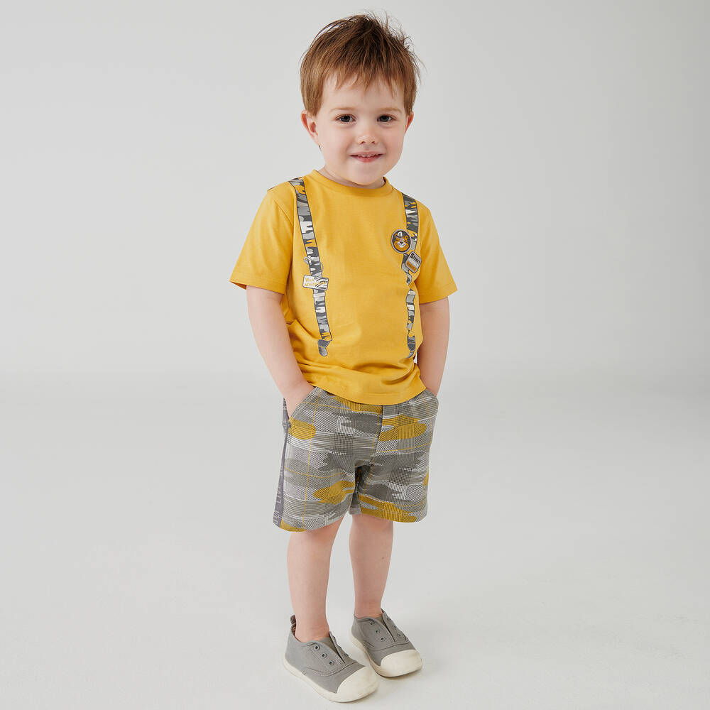 Boboli-Boys Yellow & Grey Shorts Set | Childrensalon Outlet