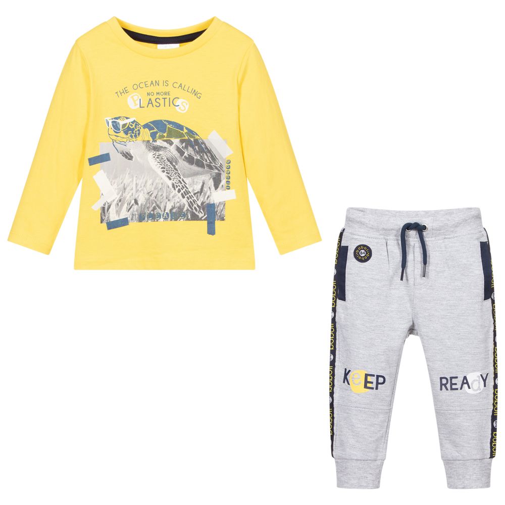 Boboli-Boys Yellow & Grey Trouser Set | Childrensalon Outlet